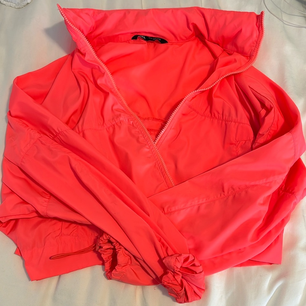 Zara running jacket. Hood in collar